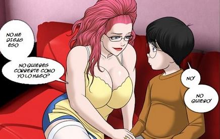 Madre con hijo follando en un comic