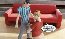 Porno con la abuela en un cómic de incesto
