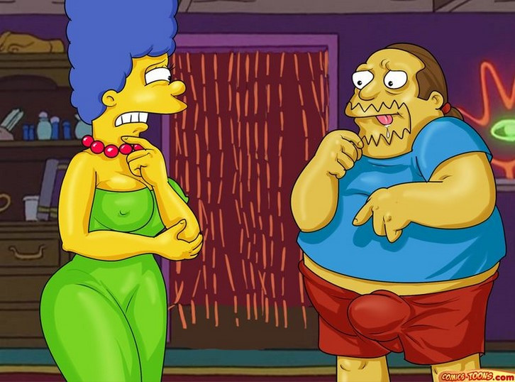Los simpsons xxx Marge Homero y el tipo de las historietas