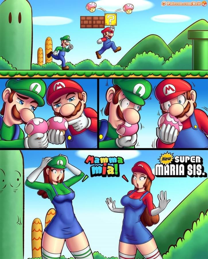 Mario y Luigi se convierten en chicas y son folladas por Bowser